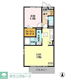 コリーヌ・ドゥ 1LDKの間取図画像