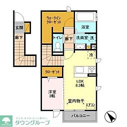 アステールピュールS 1LDKの間取図画像