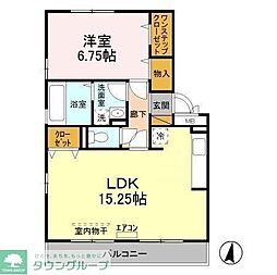 ディアコート 1LDKの間取図画像