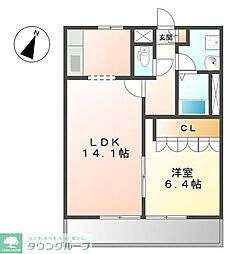 フィールドハイツ 1LDKの間取図画像