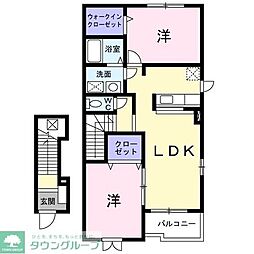 SKニューカトレア 2LDKの間取図画像