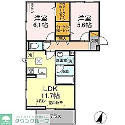 ラシーヌA 2LDKの間取図画像