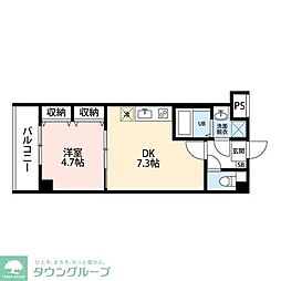 ヒルズ我孫子 1DKの間取図画像