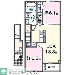 リオグランデ堤台 2LDKの間取図画像