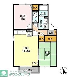 クレストD 2LDKの間取図画像