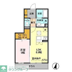 アリエッタ 1LDKの間取図画像
