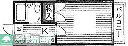 ジュネス伊藤 1Kの間取図画像