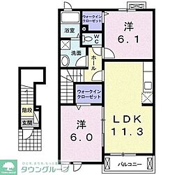 ユニゾンスクエア 2LDKの間取図画像