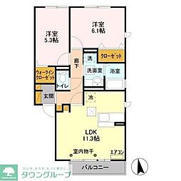 プリマベーラ 2LDKの間取図画像