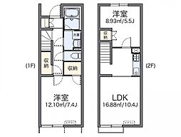 レオネクストトレジャーヒル1 2LDKの間取図画像