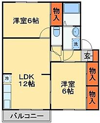 プラムグローヴ 2LDKの間取図画像