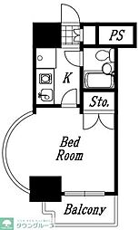 T'sgarden南柏 1Kの間取図画像