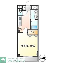 メゾンビブレ 1Kの間取図画像