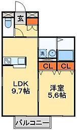 コンフォート柏 1LDKの間取図画像