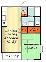 グラン・シャリオA 1LDKの間取図画像