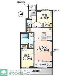コリーヌ 2LDKの間取図画像