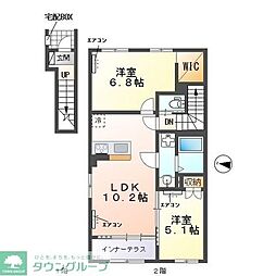 コリーヌ 2LDKの間取図画像