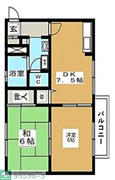 コスモ・グランメール 2DKの間取図画像