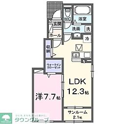 野田市七光台アパート 1LDKの間取図画像