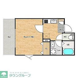 ジーメゾン柏若葉町エスト 1Kの間取図画像