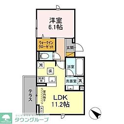 Wisteria 1LDKの間取図画像