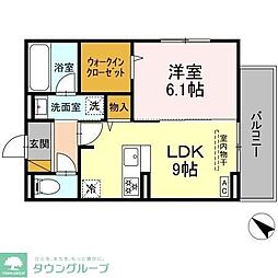 Wisteria 1LDKの間取図画像