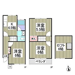 ニューファミリー北柏C棟 3Kの間取図画像