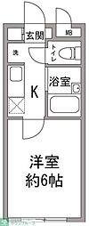 小田急小田原線 柿生駅 徒歩10分の賃貸マンション 1階1Kの間取り