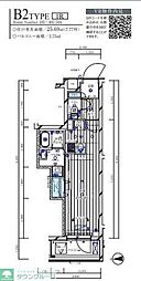 JR南武線 武蔵中原駅 徒歩8分の賃貸マンション 2階ワンルームの間取り