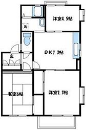 小田急小田原線 鶴川駅 徒歩13分の賃貸アパート 2階3DKの間取り