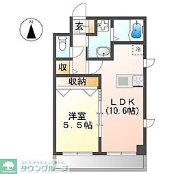 JR南武線 稲城長沼駅 徒歩7分の賃貸マンション 3階1LDKの間取り