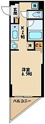 小田急小田原線 向ヶ丘遊園駅 徒歩4分の賃貸マンション 5階ワンルームの間取り