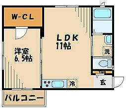 小田急小田原線 狛江駅 徒歩18分の賃貸アパート 1階1LDKの間取り