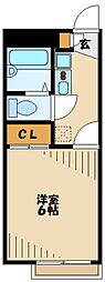 レオパレス猫座 1階1Kの間取り