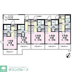 小田急小田原線 登戸駅 徒歩10分の賃貸アパート 1階ワンルームの間取り
