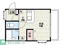 GetBack ワンルームの間取図画像