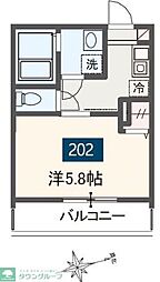 MELDIA稲城 1Kの間取図画像