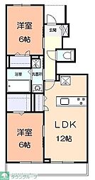 プレマヒルズ 2LDKの間取図画像