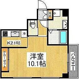 ガーデンビィラ参番館 ワンルームの間取図画像