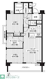 ブランネージュ多摩川 2SLDKの間取図画像