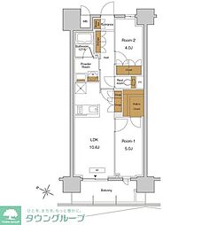 JR京浜東北・根岸線 東十条駅 徒歩5分の賃貸マンション 9階2LDKの間取り