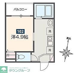 JR京浜東北・根岸線 西川口駅 徒歩12分の賃貸アパート 1階1Kの間取り