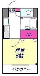川口プラザＥ 1階1Kの間取り