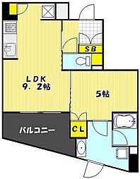 ＫＤＸ川口幸町レジデンス 9階1LDKの間取り