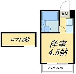 JR京浜東北・根岸線 蕨駅 徒歩20分の賃貸マンション 3階ワンルームの間取り