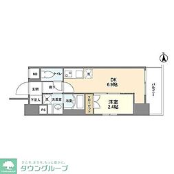 リアンシエルブルー田端 10階1DKの間取り