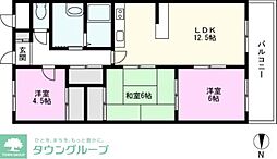 エンリッチＦIII 2階3LDKの間取り