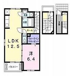 メゾン　グレーシア 3階1LDKの間取り