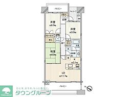 リーデンススクエアさいたま新都心クイントファース 7階3LDKの間取り