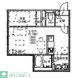 KEIAI RESIDENCE 蒲生 1階1LDKの間取り